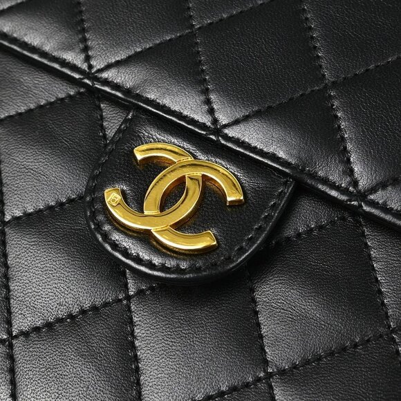 Chanel Black Lambskin Turnlock Small Half Flap Shoulder Bag - Picture 4 of 9